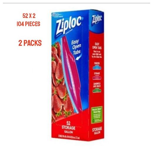 104 Pcs Ziplock Food Storage Bag 26.8cm X 27.3 Cm
