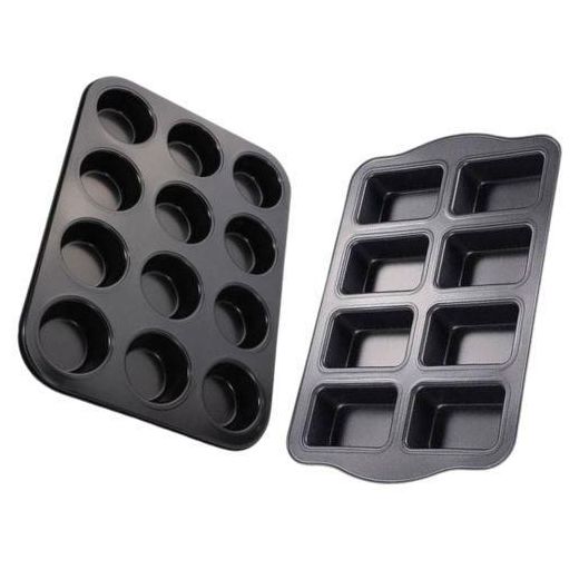 Generic 8 Cavity Mini Bread Loaf Pan + 12 cavity Cupcake / Muffin Pan