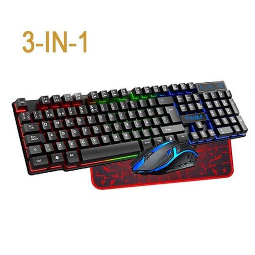 T-Wolf 2026 T-Wolf 3-Piece Illuminated Gaming Mouse And Keyboard Set