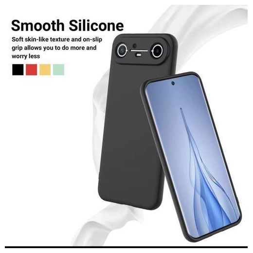 Tecno Spark Slim Silicone Phone Case & Pouch With Camera Protection - Scratch Resistance, Shockproof Protective Case - ( Black )