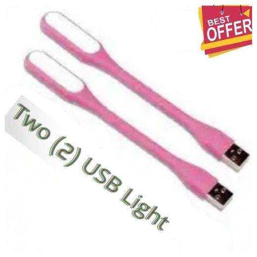 Two Flexible USB Led Lights For Computers Keyboard & Power Bank