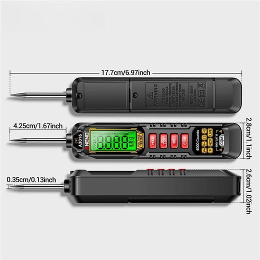 Generic ANENG Digital Intelligent Car Repair Pen Multimeter, Model: A3016 Lithium Battery - image 2