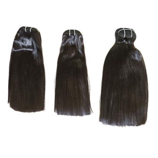 Black Pearl Human Noble Brazilian MQ STW 3PCS 8" 8" 10" M4 COLOR Straight Hair X Real Hair Extension With Closure Full Head Hair Bundles For Women - image 4