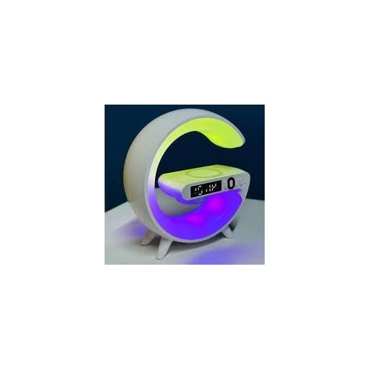 Generic Smart Sound Speaker With Atmosphere RGB Light, Wireless Charger and Clock Features - image 2