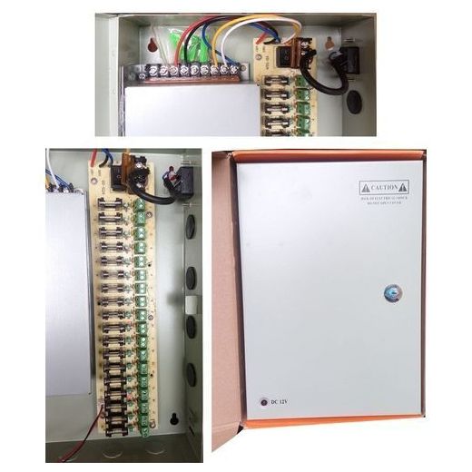 Cctv 18 Channel CCTV Power Supply DC 12V. With Splitter Fuse Box, Power Cord And Fittings For Security Camera, LED Strip LED Display & Centralized Power Supply(18CH 12V 360W).FOR HOW TO WIRE IT, SEE VIDEO BELOW! - image 3