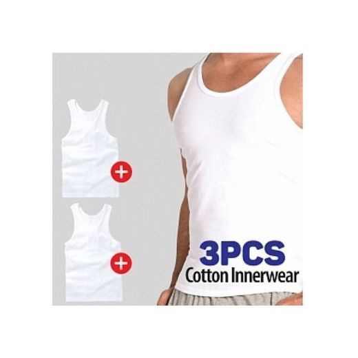 Generic Premium Quality 3-in-1 Pack Men Singlet - White - image 2