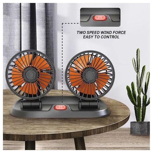 Generic 12v Dual Cooling Fan 2 Speed Adjustable - image 2
