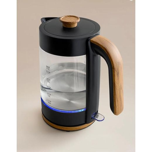 George Home Matte Scandi Glass Fast Boil Electric Kettle with Led Light 1.7L + Free gift Drawstring multi-purpose bag