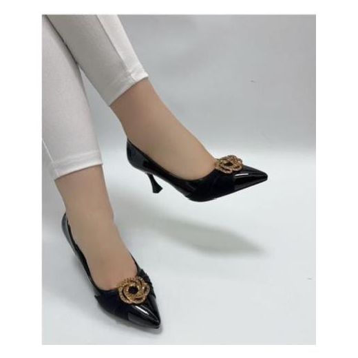 Fashion Elegant Black Ladies Pencil Heel Cover Shoe