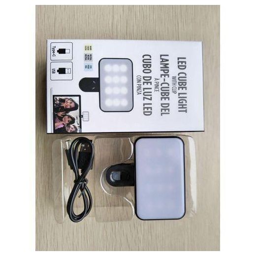 Portable Mini LED Cube Influencer Light For Selfie & Video Recording - 3 Color Fill Light