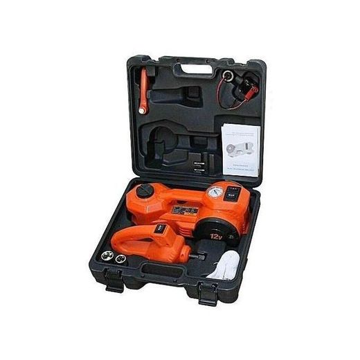 Auto Car Care Din MarchInn 12V DC 5.Tons(11000lb) Electric Hydraulic Floor Jack And Tire Inflator Pump And Wrench