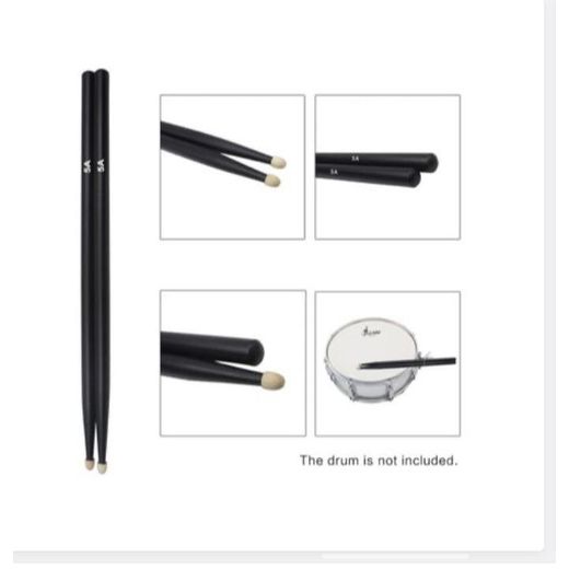 Generic 5A Drum Sticks Maple Wood Sticks Black - image 4