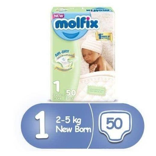 Molfix BABY DIAPERS FOR NEW BORN (SIZE 1) 50pcs
