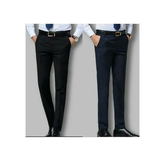 Two In One Suit Trousers For Men 0utfit- Black + Navy Blue