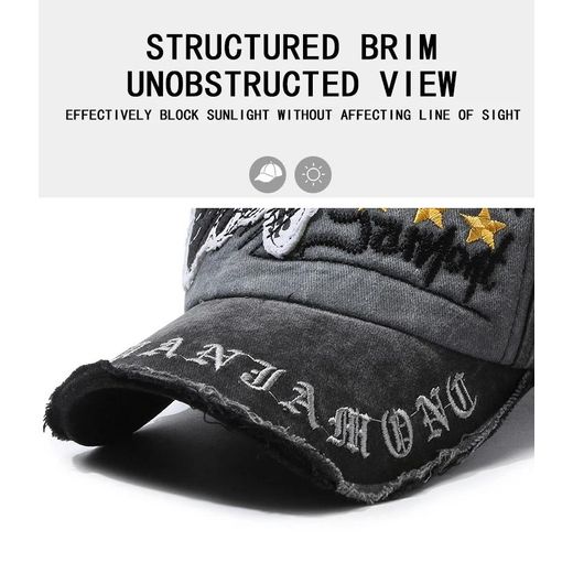 Fashion Four Seasons New Baseball Cap Retro Distressed Casual Outdoor Sports Hat Spring And Autumn Sunhat Letter Embroidery Cap Men - image 4