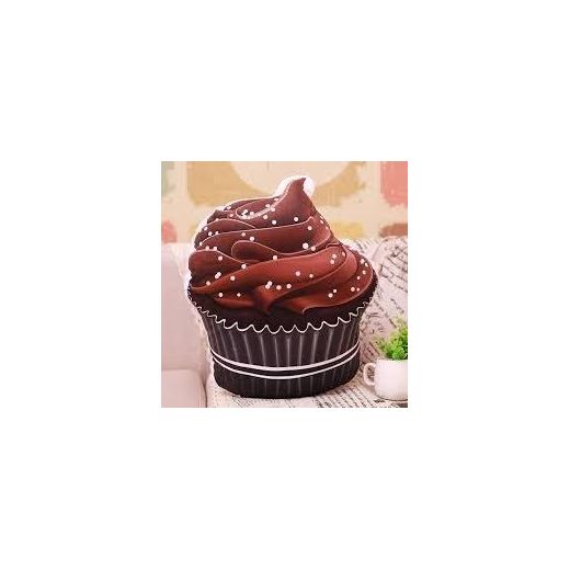 Generic 3D Chocolate Cupcake Plush Throw Pillow – Soft Decorative Dessert Cushion for Home, Office & Bedroom