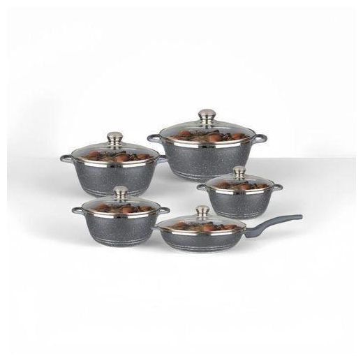 BROCOOK 10pcs Non Stick Aluminum Cooking Pots With Frying Pan