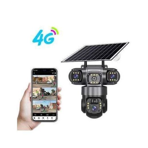 SOLAR-POWERED AUTO_TRACKING COMPLETE 3 LENS CCTV CAMERA ULTRA HD 4K