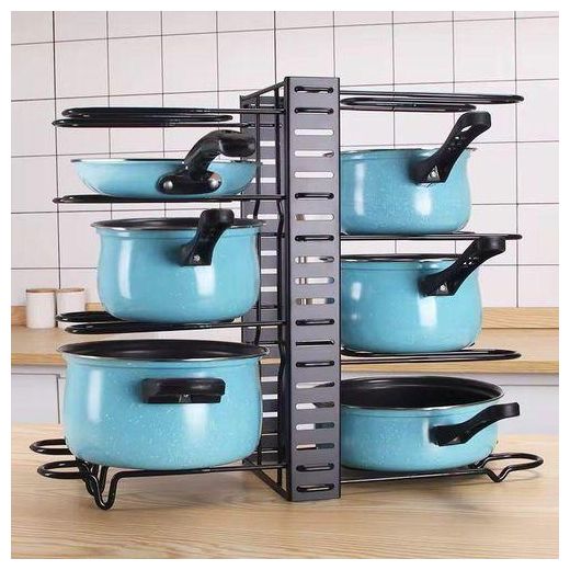 Generic Pots and Pans Cabinet Organizer and Kitchen Storage Rack