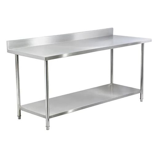 Generic 4ft - Stainless Steel Work Table 2 Layers With Back