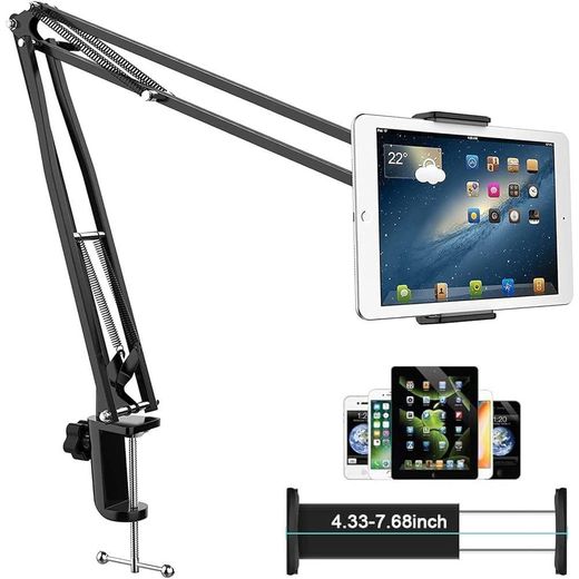360 Degree Adjustable Table Clamp Tablet Holder Stand With Extension Boom