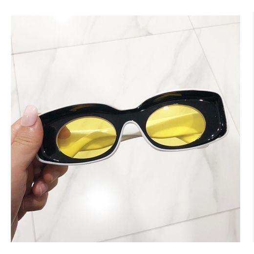 Unisex Vintage Retro Sunglasses- Black/Yellow
