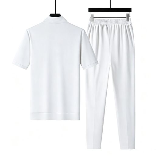 Berrykey 2 In 1 Mens Shirts Quick-drying Sport Sets - White - image 2