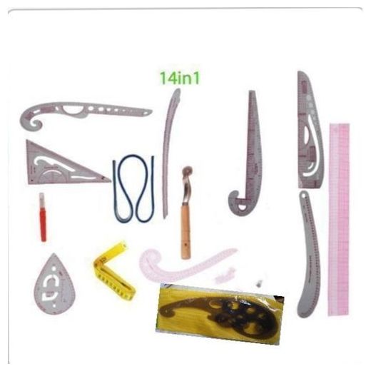 Generic 14in1 French HIP CURVE SET Ruler/ TAILORING TOOLS
