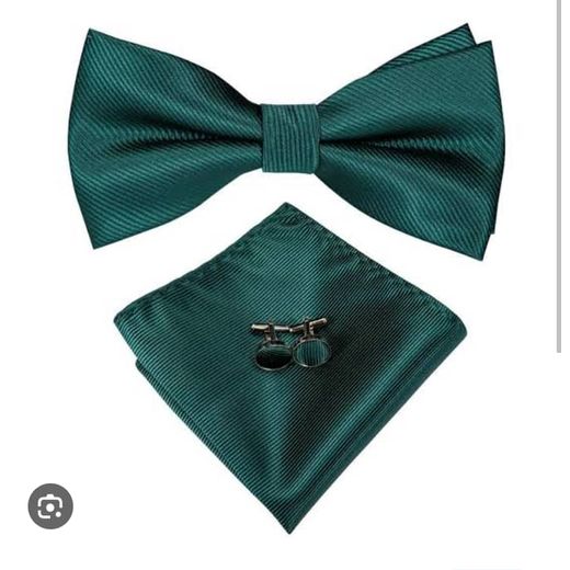Fashion Beautiful Patterned Men Bow Tie, Pocket Square & Cufflinks - image 2