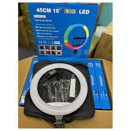 Generic RGB 18 Inches Selfie Ring Light With Stand 45CM- Colours