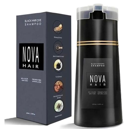 Nova Hair Instant Black Hair Dye Shampoo