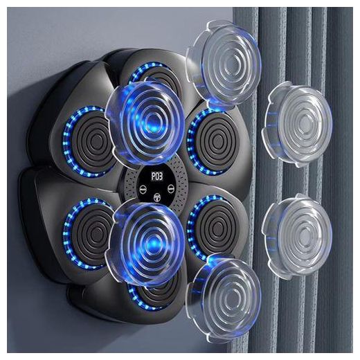 Generic Music Boxing Machine Boxing Reaction Wall Target Adjustable Speed Workout Boxing Wall Pad RGB Light with Gloves for Kids Adults - image 3
