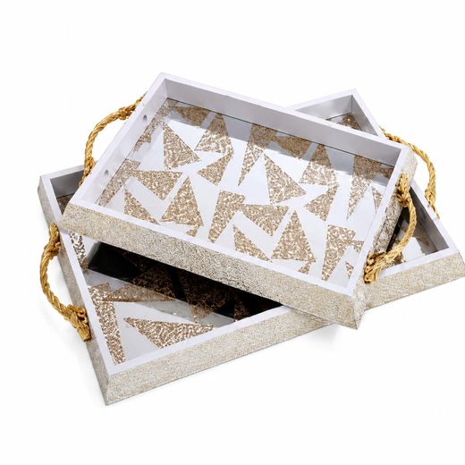 Generic 2 in 1 resin/glass vanity tray