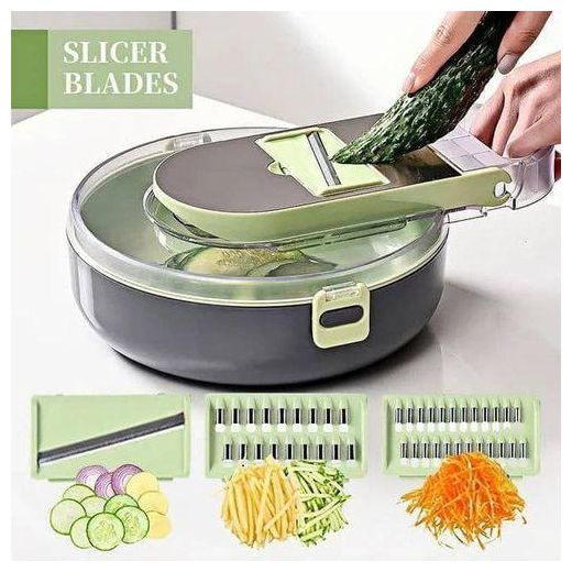 Multi-functional vegetable chopper and slicer. 