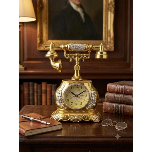Retro Antique Vintage Telephone Decor Clock 