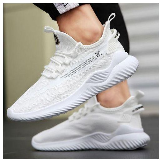 Fashion White on White Mesh Breathable Shoes - image 2