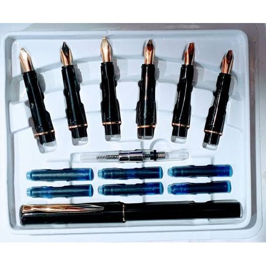 Fountain Pen, Calligraphy Pen Set Of 6(for School, Offices Banks And More)