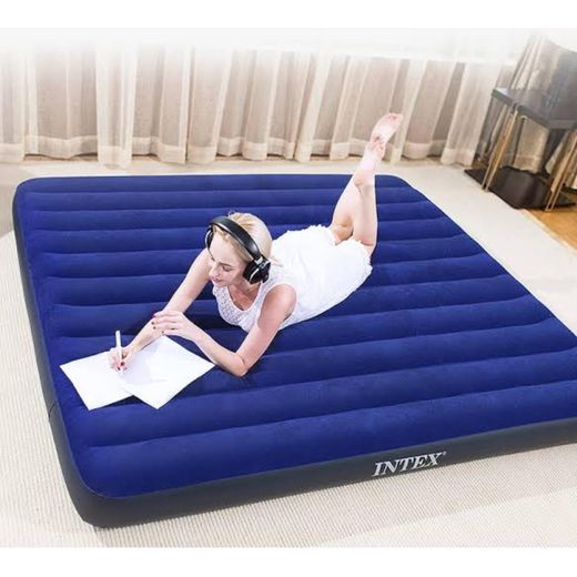 Intex 6ft by 6ft 10inches king-size air mattress with manual pump