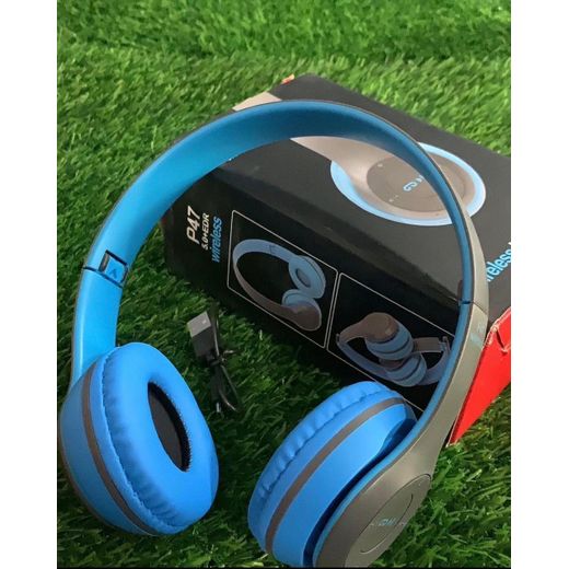 Generic Kids  Bluetooth Headphones, Over Ear Children's Wireless Bluetooth 5.3 Headsets, Built-in Mic, Comfortable Wear & HD Sound, Kids Headphones for Boys Girls School Travel iPad Tablet. P47 ( Blue )