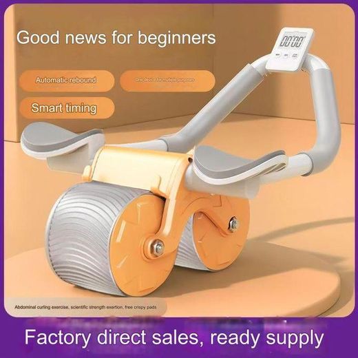Generic Portable Abdominal Roller Auto-Rebound Trainer With Elbow Support & Knee Mat