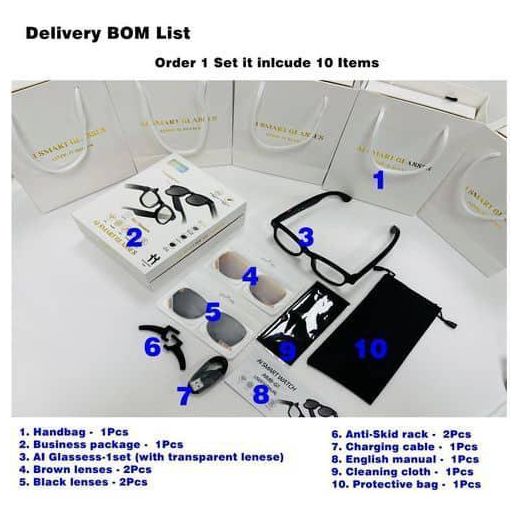 Generic High-end Ai Smart Glasses 500W Camera Sunglasses ChatGPT Translation Voice Control Bluetooth HD1080P  8 Megapixel Camera - image 2