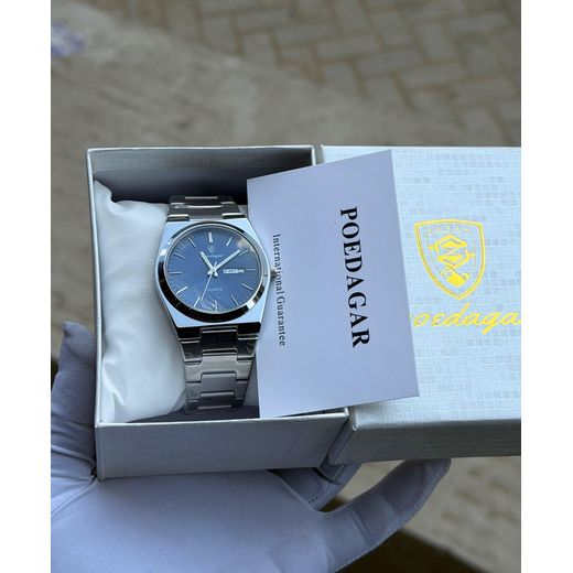 POEDAGAR business men's Silver Day and Date Men's standard Stainless steel wristwatch - image 2