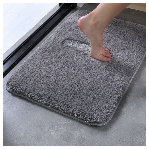 Generic Bathroom Door Absorbent Floor Mat Non-slip Mat -Grey