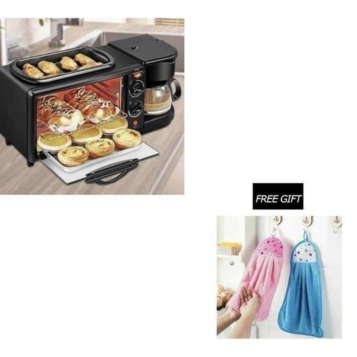 Generic Microwave, Griller, Coffee Maker, 3 In 1 Breakfast Maker And Free Hot Pot Kitchen Towel