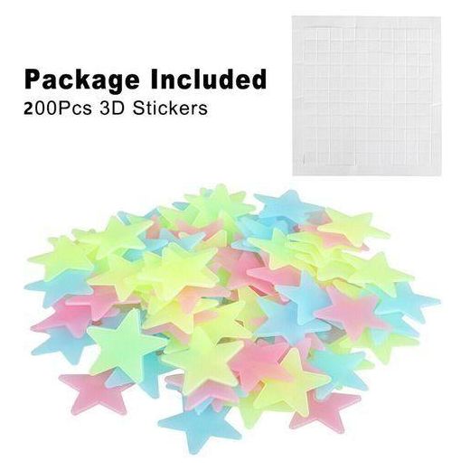 Generic 200Pcs 3D Glow-in-the-dark Star Wall Stickers - image 2