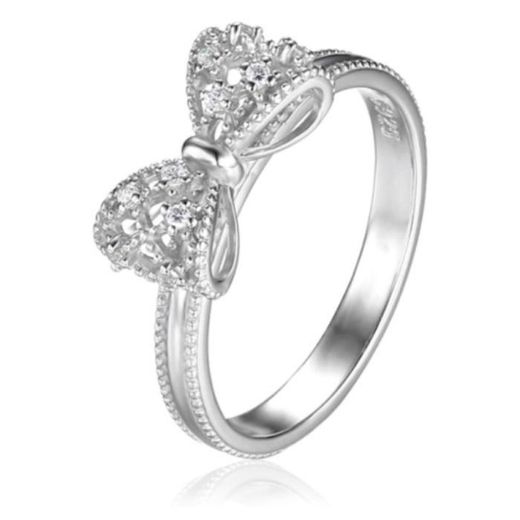 Fashion 925 Bow Cubic Zirconia Engagement Ring - image 2
