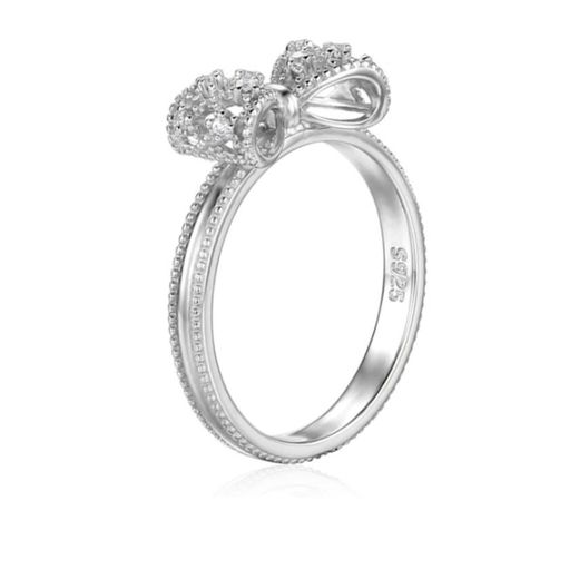 Fashion 925 Bow Cubic Zirconia Engagement Ring - image 3
