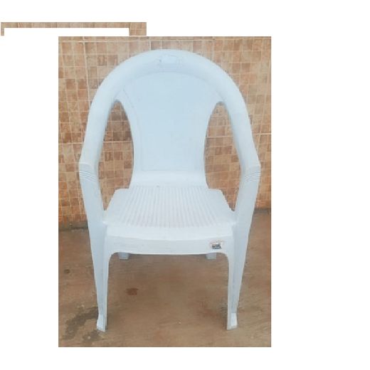 Strong Plastic With Arm Chair -White