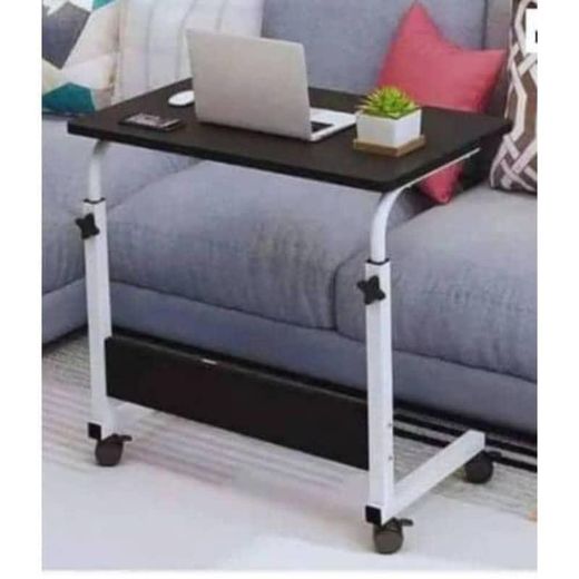 Mobile Living Room Desk with Height Adjustment Knobs-Black