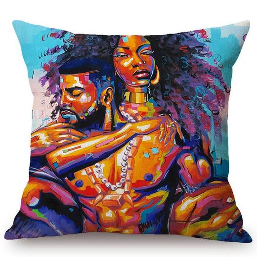 THROW PILLOW - African Couple Art
